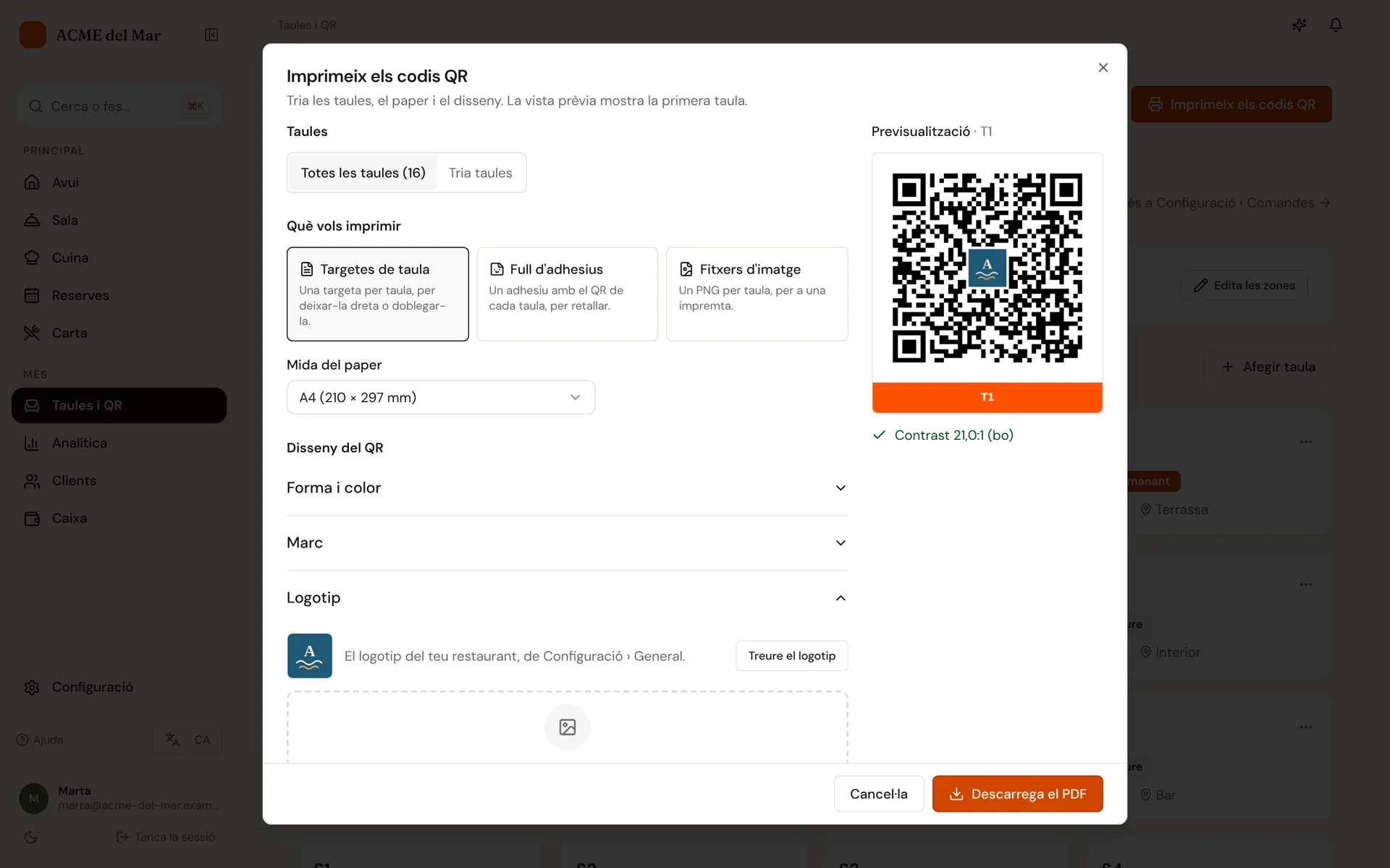 El dissenyador de codis QR